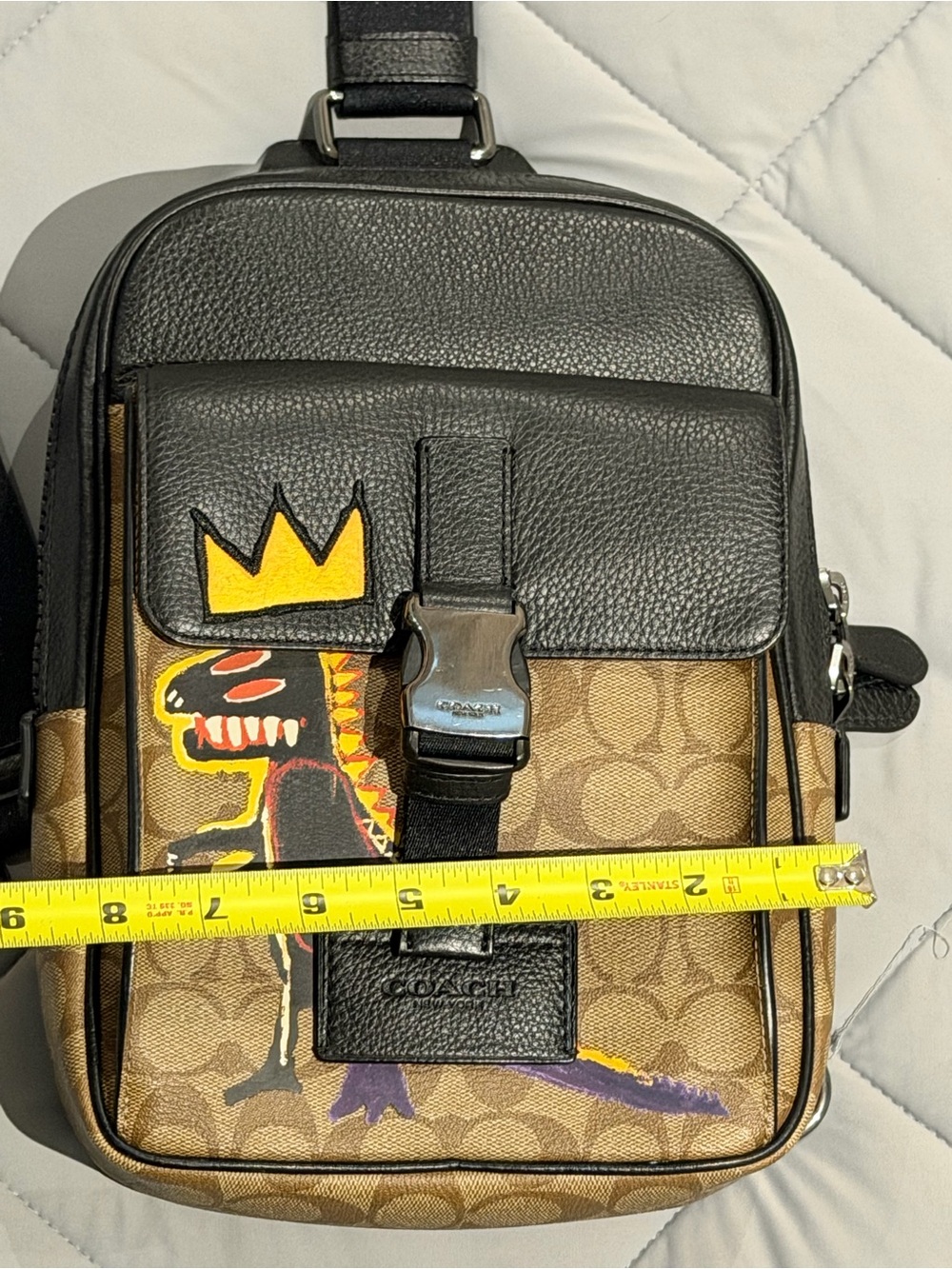 Coach X Jean Michel Basquiat Track Crossbody Bag In Signature Canvas - Picture 10 of 11